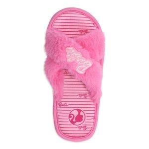 Barbie Pink Fuzzy Kids Slippers